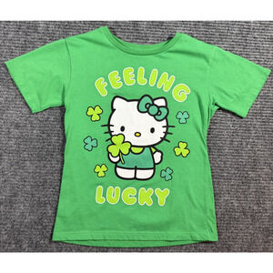 Hello Kitty Shirt Girls 6 6X Green St Patricks Day Sanrio Short Sleeve T-Shirt